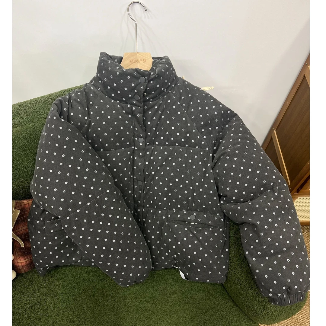 别出新裁新款碎花羽绒服258120 衣长58