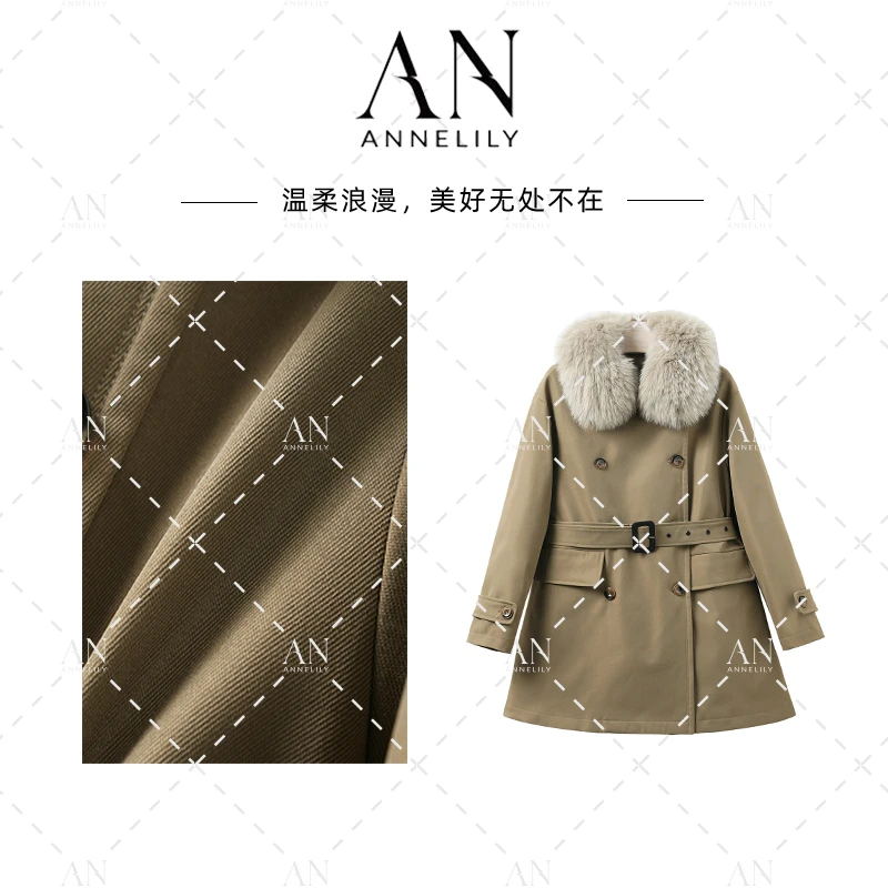 ANNELILY【语苏】新款上新设计感气质带帽羽绒服外套AW2412082