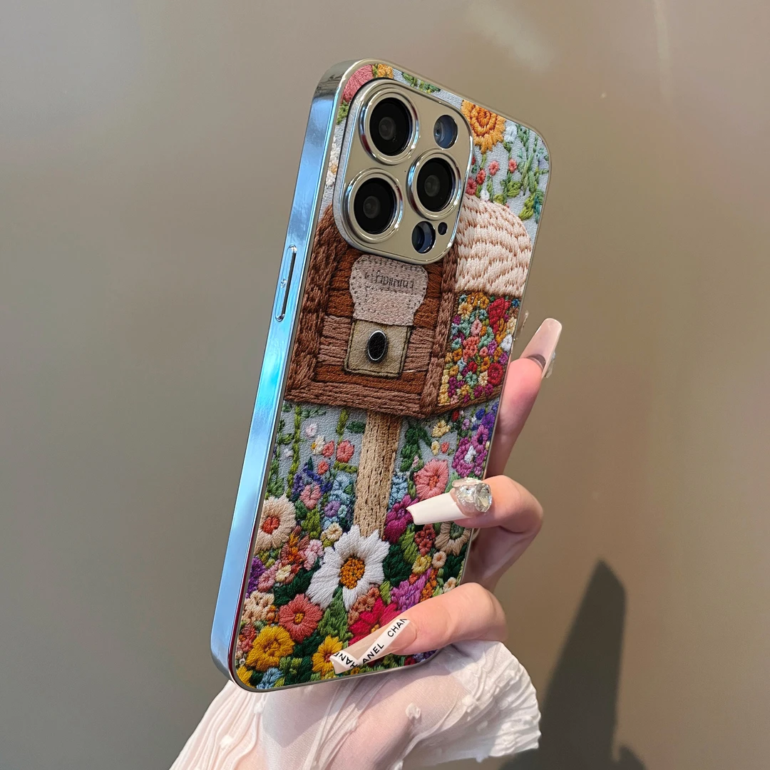 鲜花邮箱支架适用苹果16promax手机壳女士高级感全包防摔网红同款