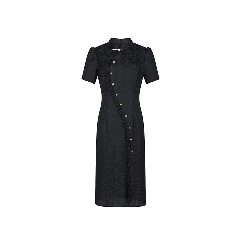 【直播专享】商场同款夏季新品改良旗袍提花连衣裙N194B42827