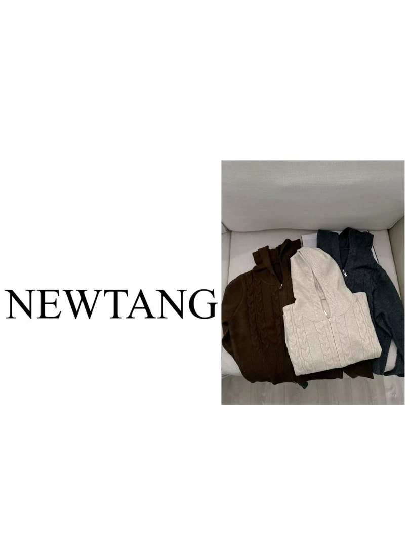 【麻花帽衫】175女外穿长袖百搭竖条麻花帽衫毛衣