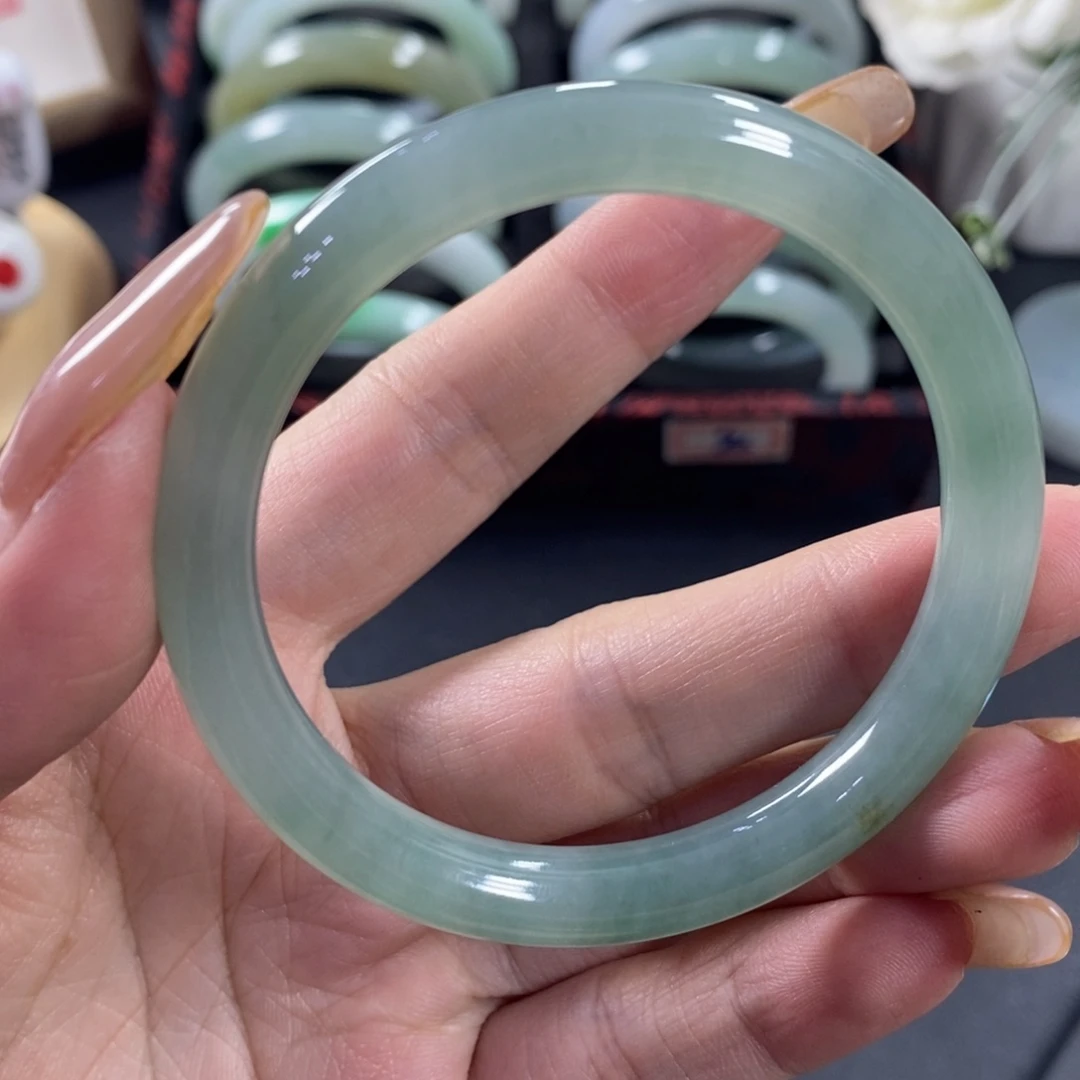 翡翠未镶嵌手镯天然翡翠手镯51.3-8-7.8