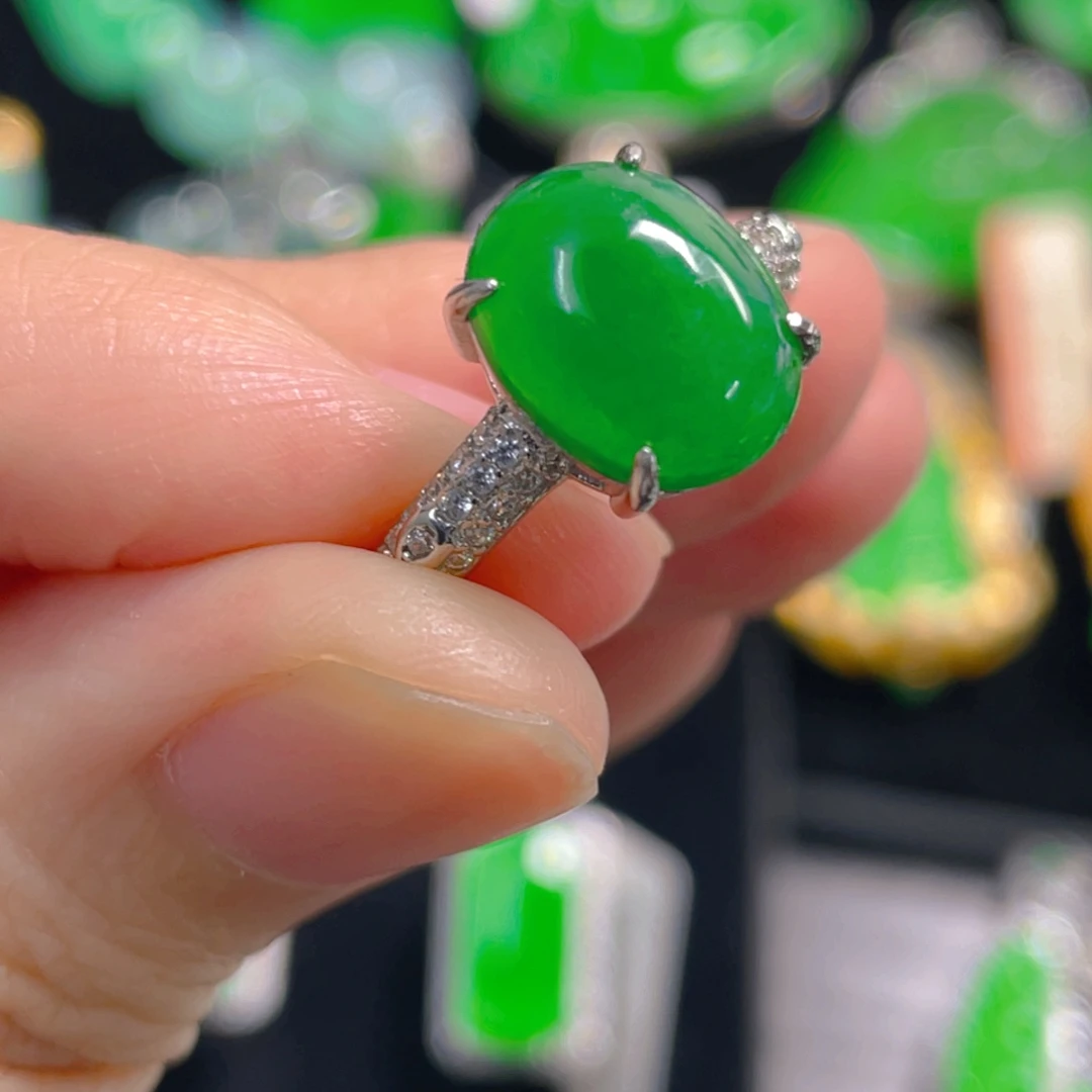 翡翠银S925镶嵌吊坠(不含链)