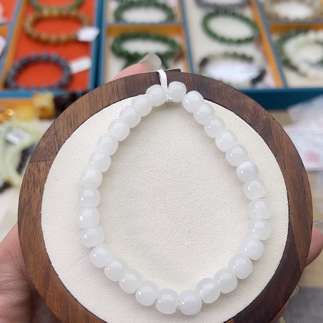 和田玉未镶嵌手串Z39卡6×7