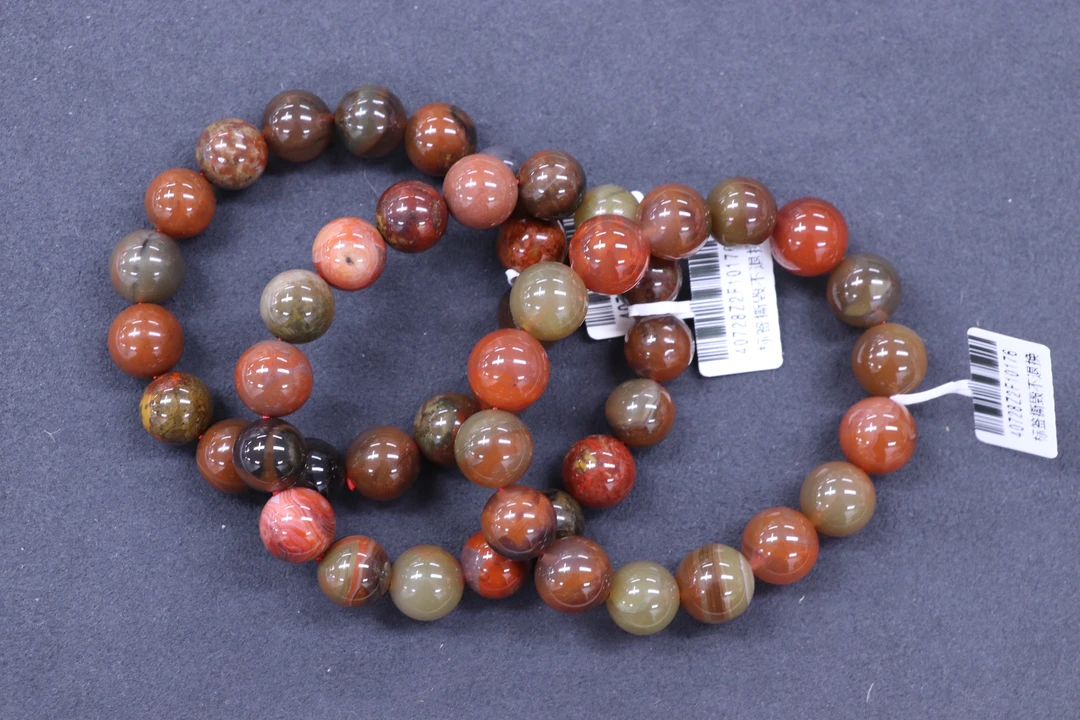 原矿无优化南红黄绿皮包浆单圈12mm左右多样发一串有坑裂慎拍