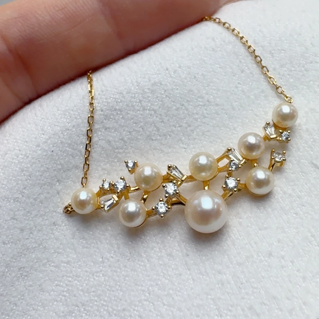 颈饰银S925镶嵌海水珍珠@@yx337
