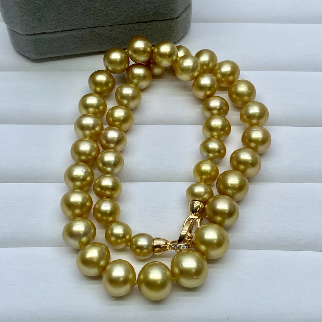 琪心海水南洋金珍珠项链8-12