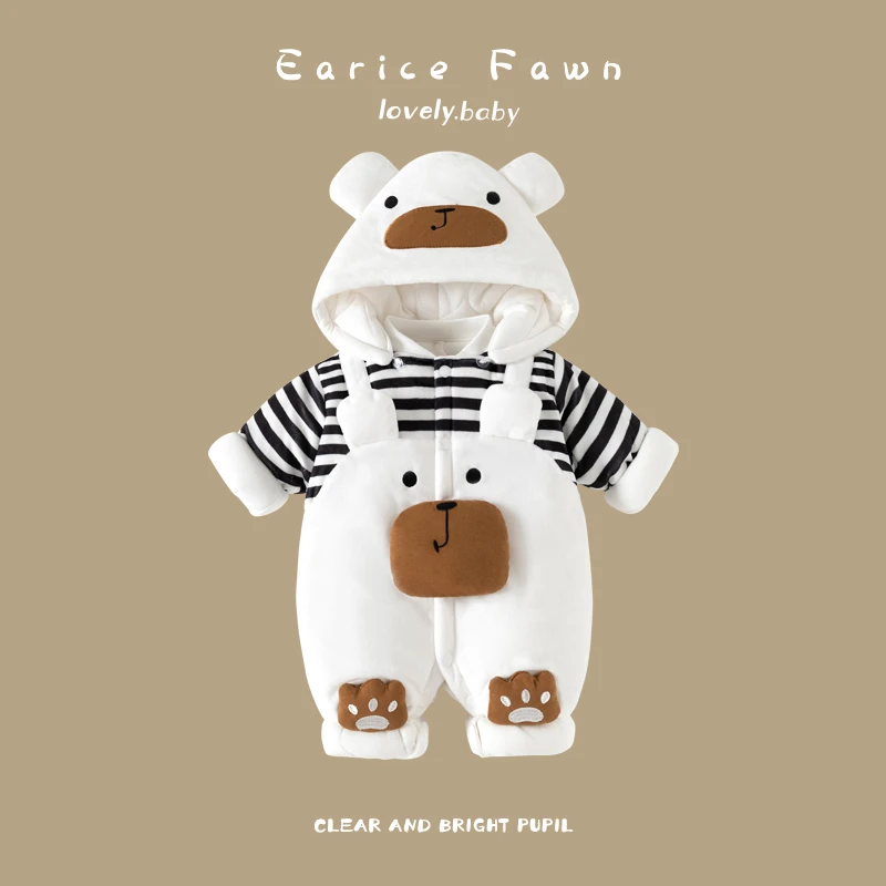 新生婴儿衣服冬季装连体衣宝宝加厚款套装棉衣满月服外出抱衣冬装