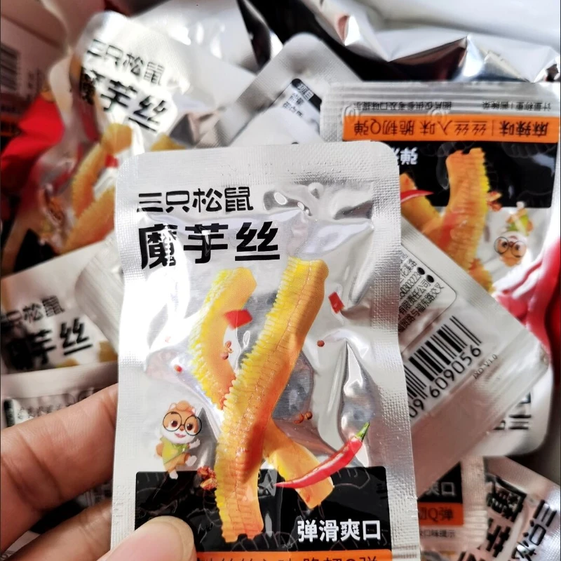三只松鼠魔芋爽即食零食260g*2独立包装休闲素毛肚网红辣条追剧吃
