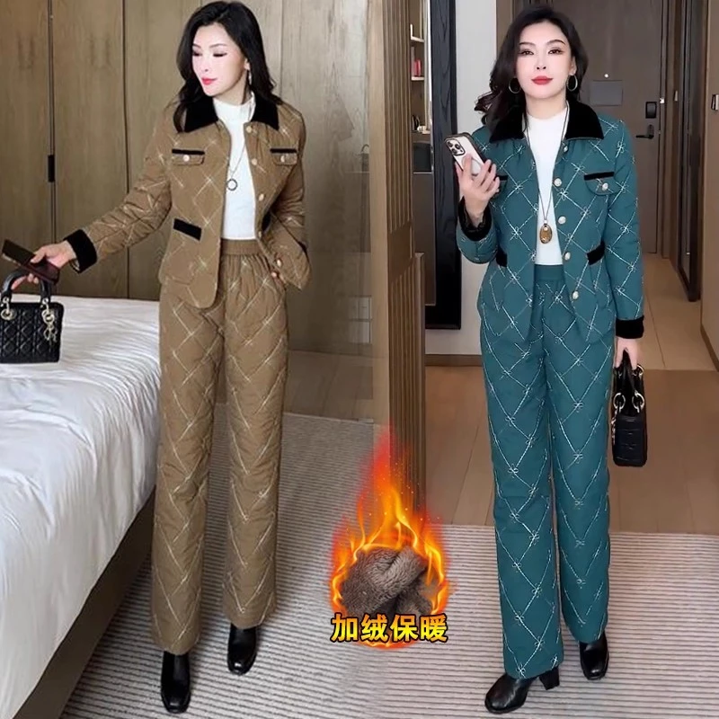 独特超好看棉服套装女冬2025新款加厚气质一整套穿搭高级感两件套