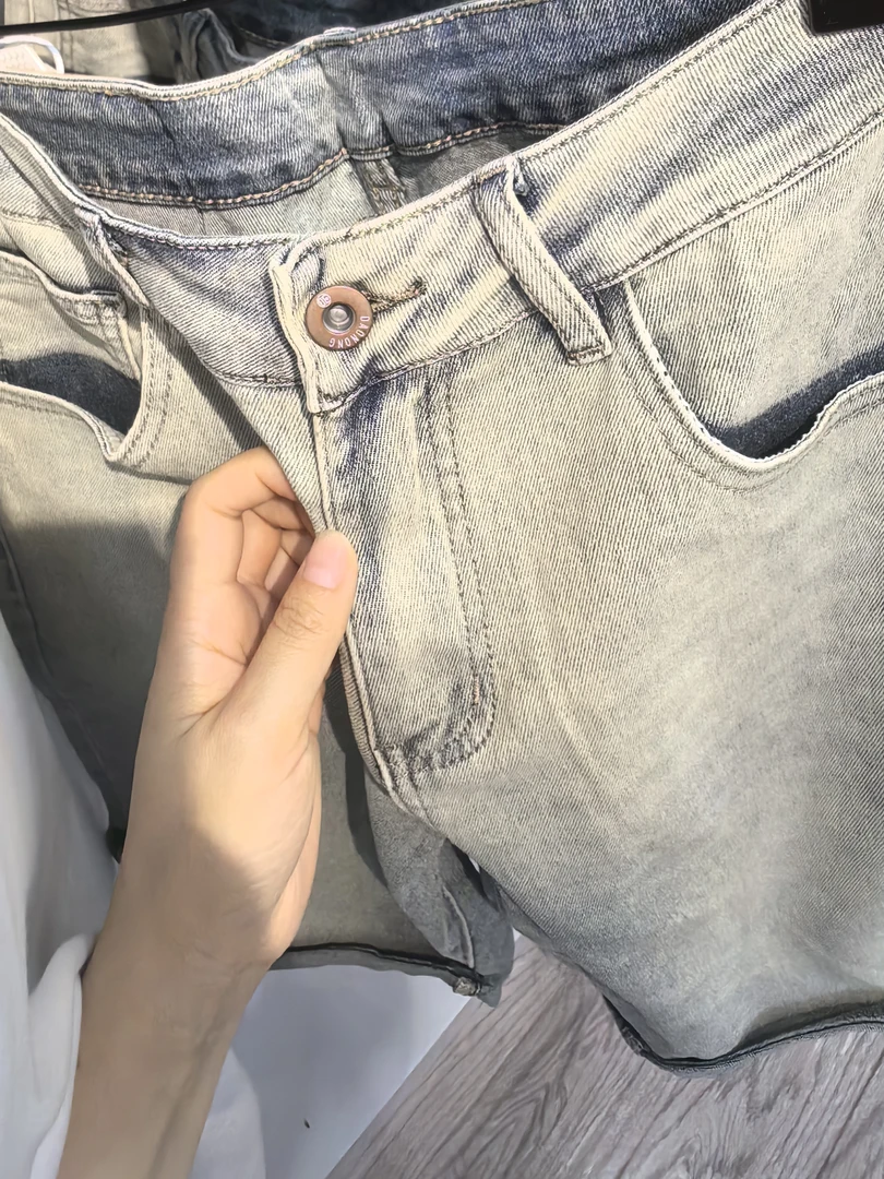 实体清货男士牛仔短裤夏季宽松水洗