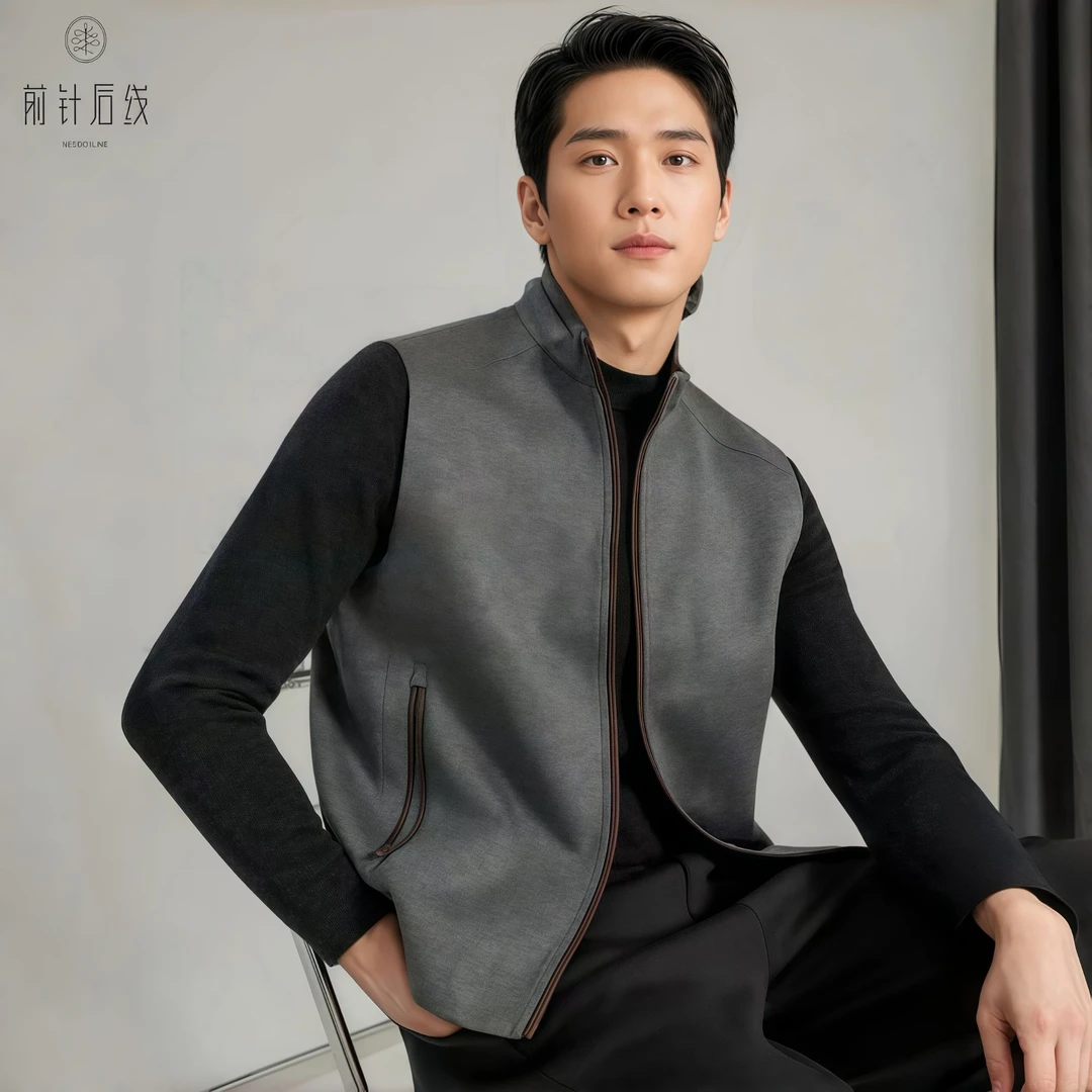 羊毛男士马甲秋冬轻奢品质男装商务休闲时尚百搭背心保暖纯色背心