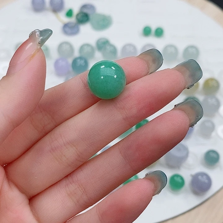 散珠翡翠12.5满绿圆珠