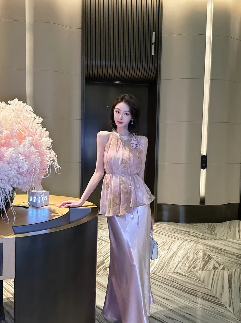 TUZI【知性女人】超高级温柔显白性感斜裁气质美到心尖套装TZ11