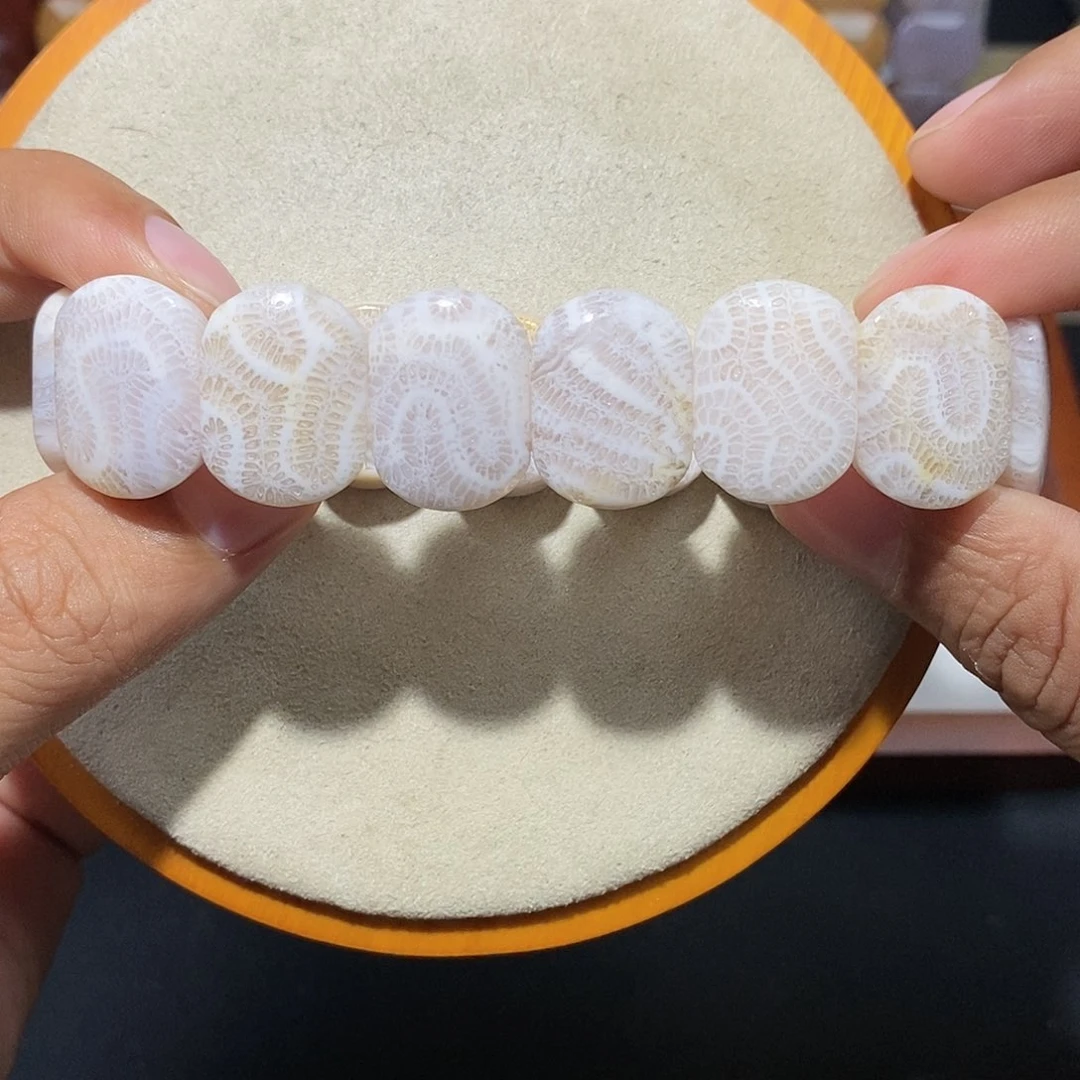 硅化珊瑚（珊瑚玉）手串未镶嵌特别稀有12