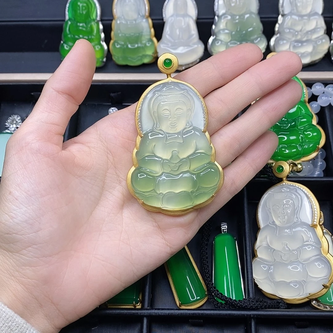 玛瑙/玉髓未镶嵌吊坠