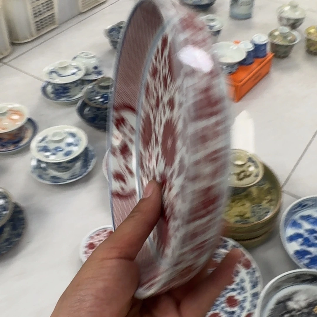 摆件釉里红缠枝莲大壶承18