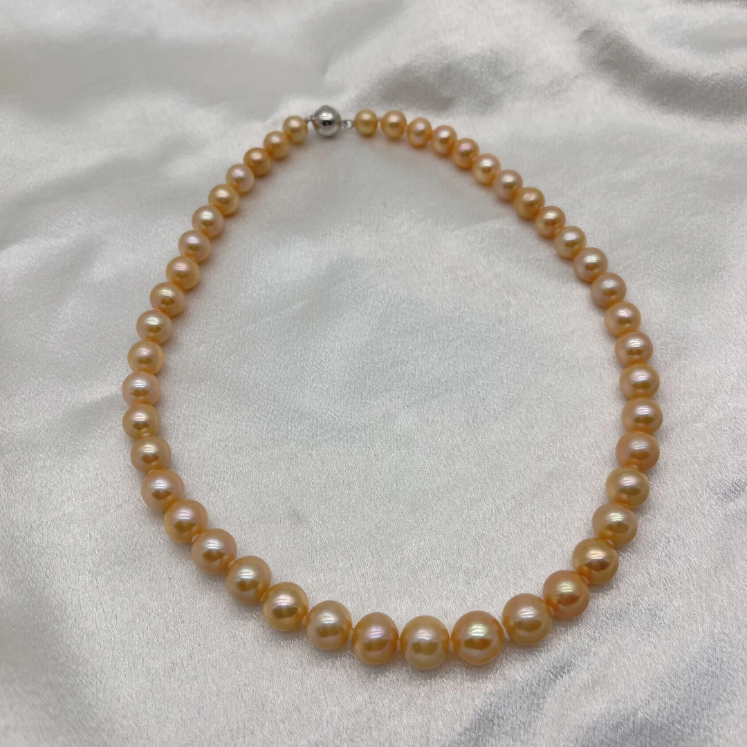 X950【晓艾珍珠】S925银 淡水（日出）项链  8-11mm