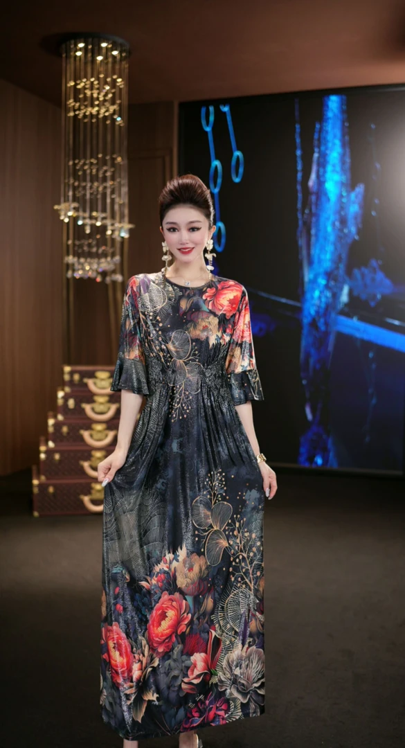 (娴儿)-气质夏季显瘦时尚轻奢法式设计师连衣裙D29224