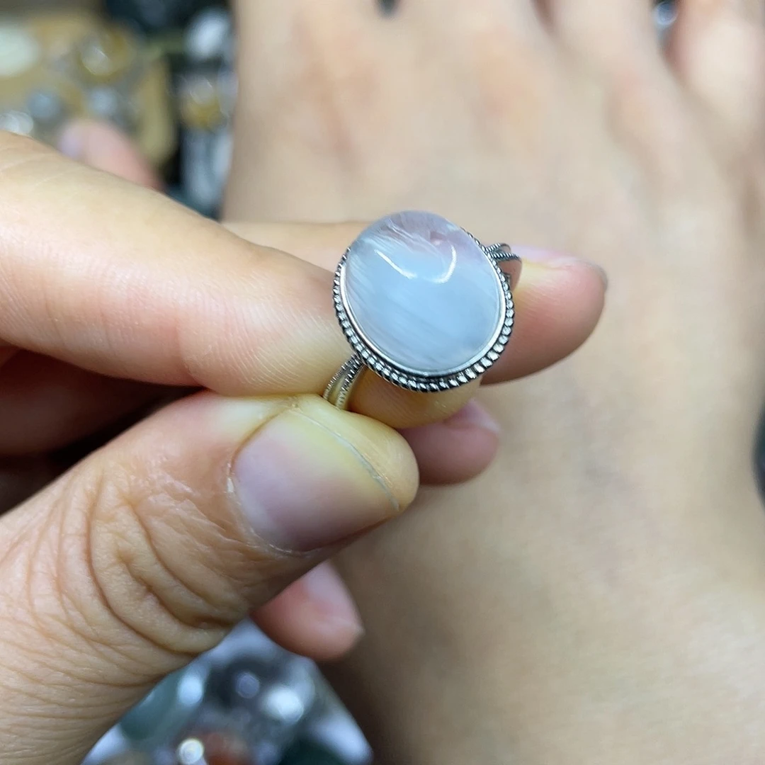 【闪购商品】银S925镶嵌珠宝半成品水晶戒指