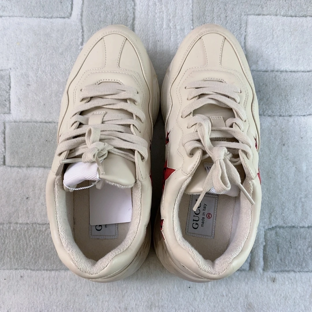 95新 GUCCI/古驰 双G印花星星老爹鞋37码白色250307DJCWL09