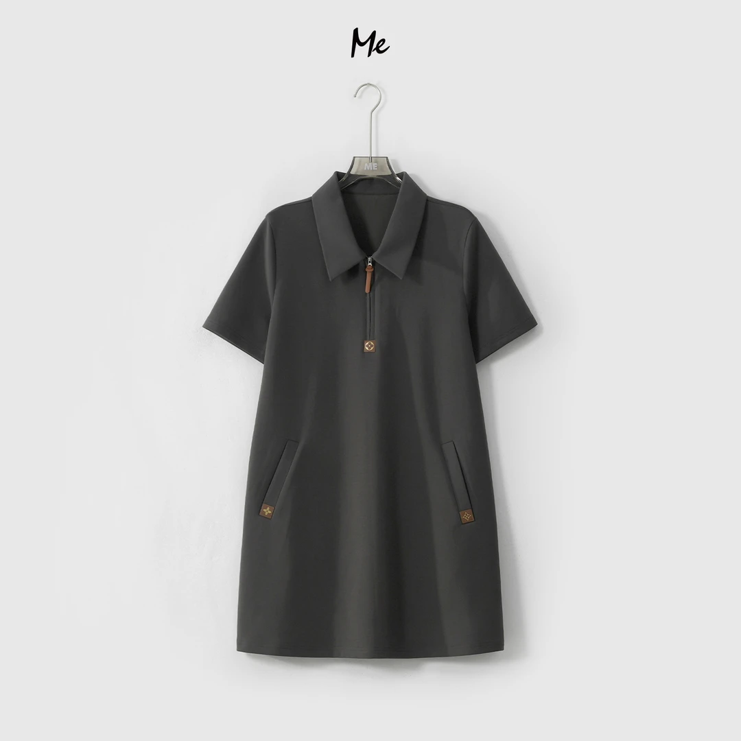 ME【驴四叶草polo裙】奢牌感显瘦舒适时尚休闲一手长连衣裙MESS6095