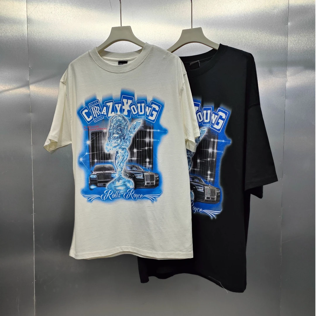 A03-20929-CRA夏季正面豪车印花时尚圆领T半袖