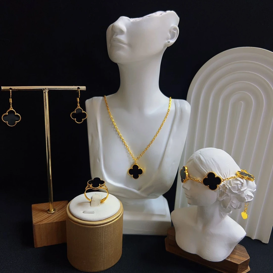 铜合金亚克力项链 哈尼西牧时尚高端四件套#0009171