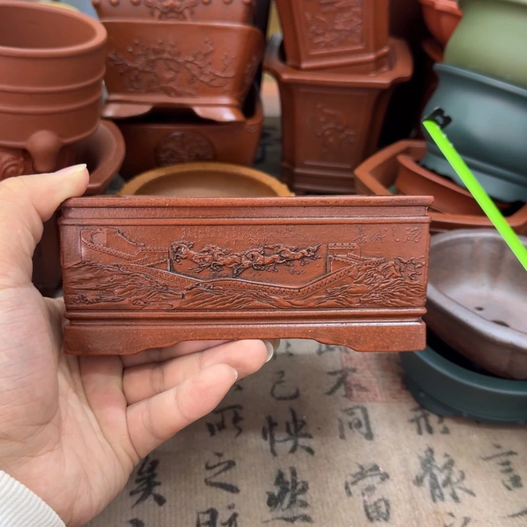 紫砂花盆宜兴紫砂正品10.5x9.5x4.5