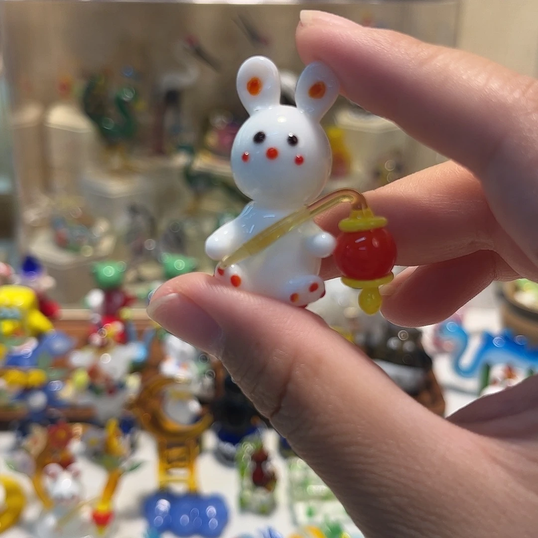 手工艺品琉璃灯笼兔子