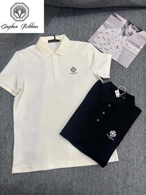 【欧洲名店】Suphen Robbins鹰标1073男士夏季高品质百搭双色POLO