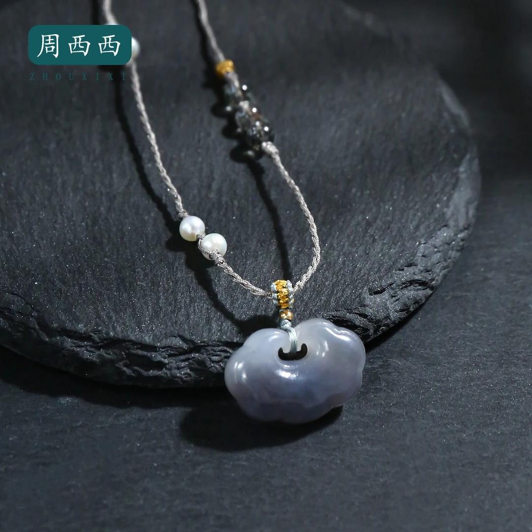 周西西精美18K烟紫如意项链长1.4宽2.1高0.8百搭多样性发货16958