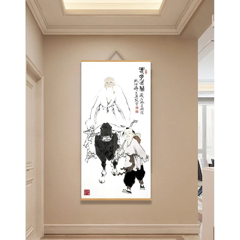 【70老子出关】60x120cm现代简约挂轴装饰画办公室家居装饰画