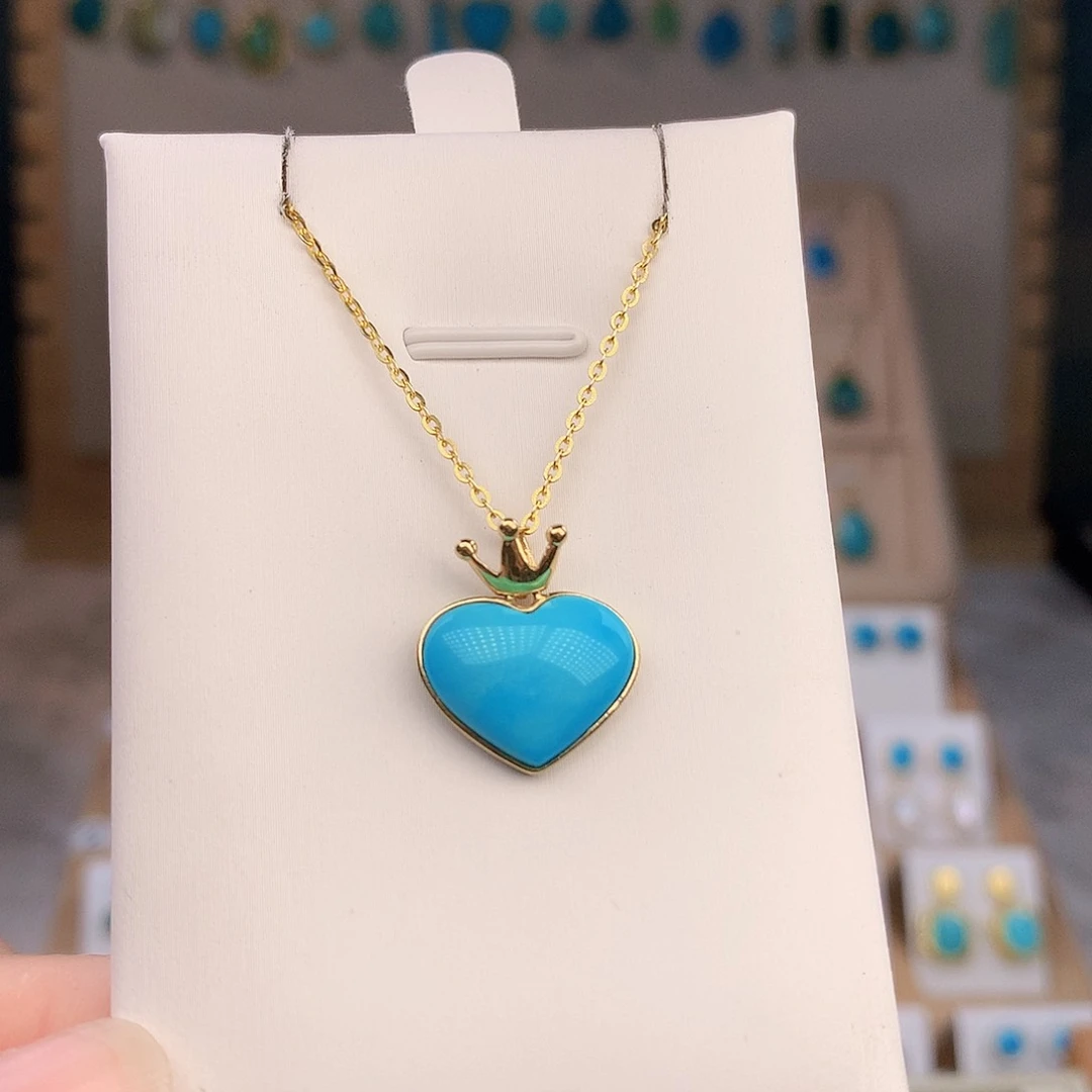 绿松石18K金镶嵌颈饰