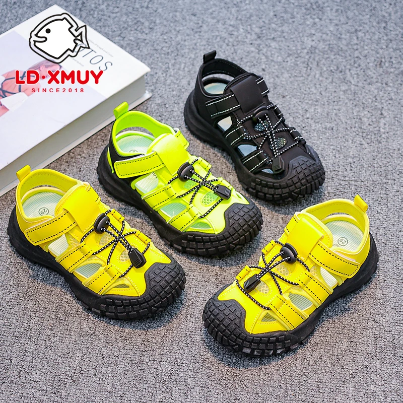 2025年新款溯溪夏天新品儿童软底户外机能鞋网面透气老爹单网小白