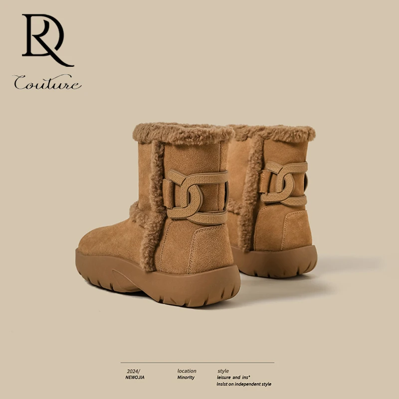 【DR官方正品】韩系保暖！厚底雪地靴女2025秋冬黄色小个子高帮勃肯