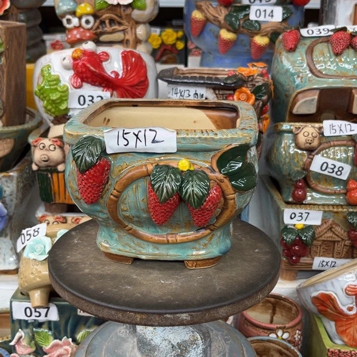 紫砂花盆粗陶材质多肉花盆