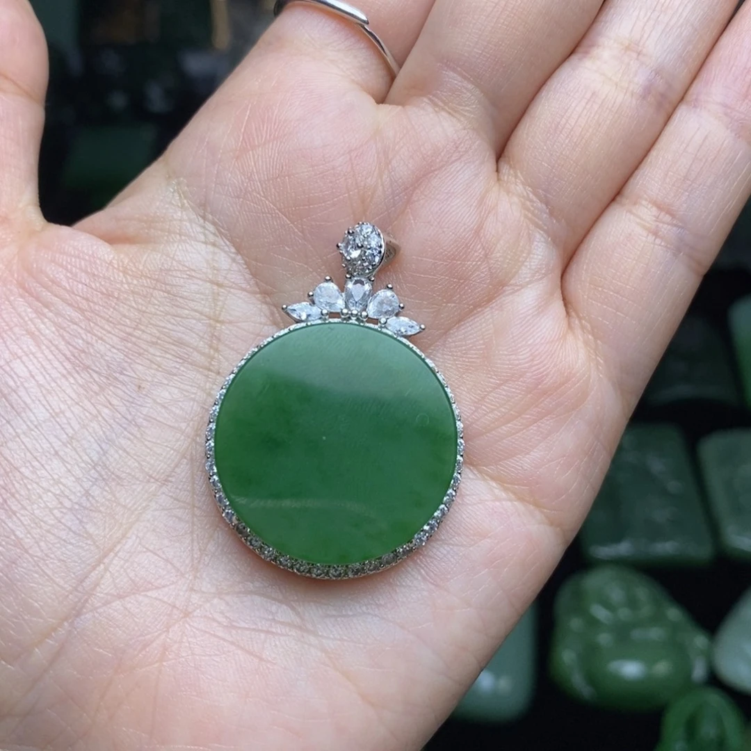 和田玉（碧玉）未镶嵌吊坠(不含链)