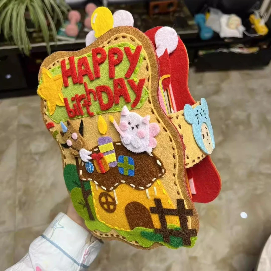 天使小猫生日礼物相册纪念情侣不织布相册手工成品diy照片收纳册