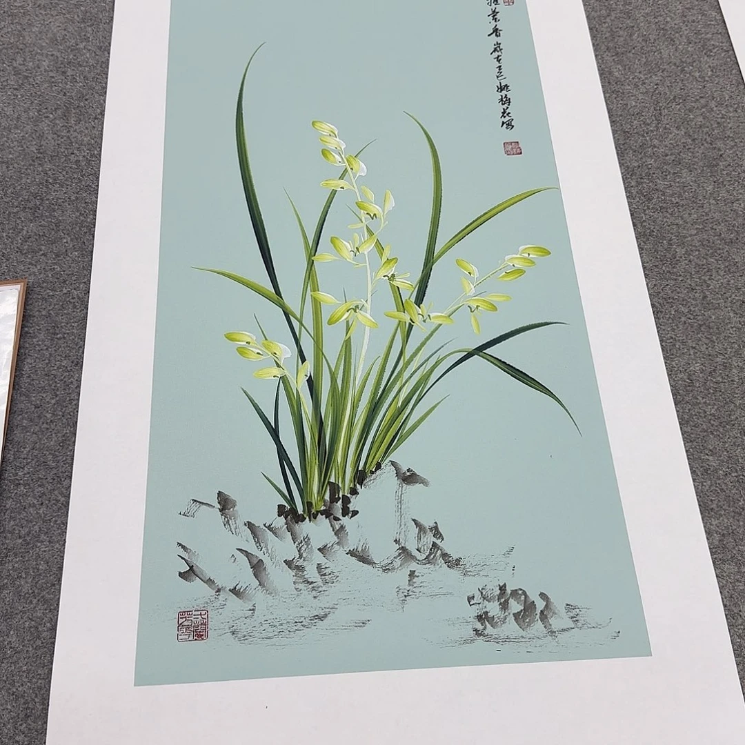 国画国画立体兰花作品
