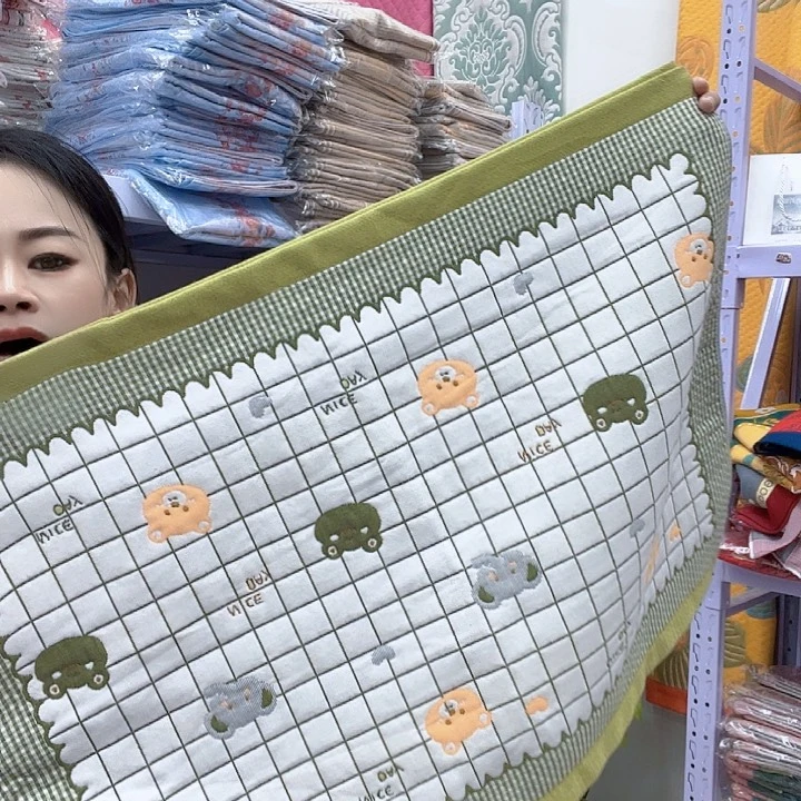 棉绿色钟头纯棉面料