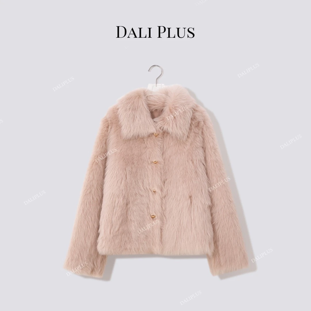 DALI PLUS"西班牙进口托斯卡纳长直毛皮草”皮毛一体外套-D5CH5398