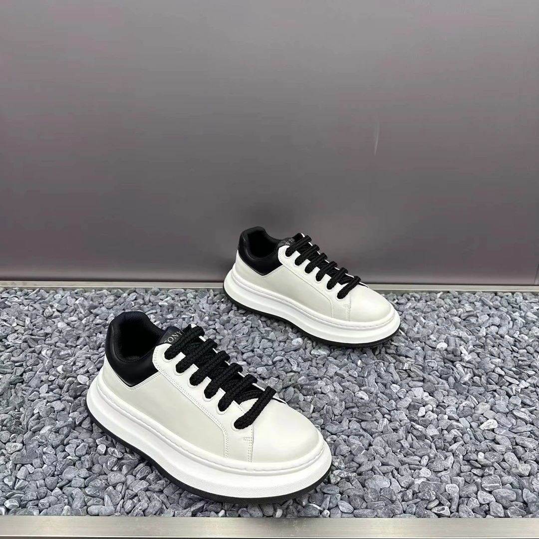 小白鞋男款2025春季新款厚底运动休闲鞋韩版潮流百搭男士低帮板鞋