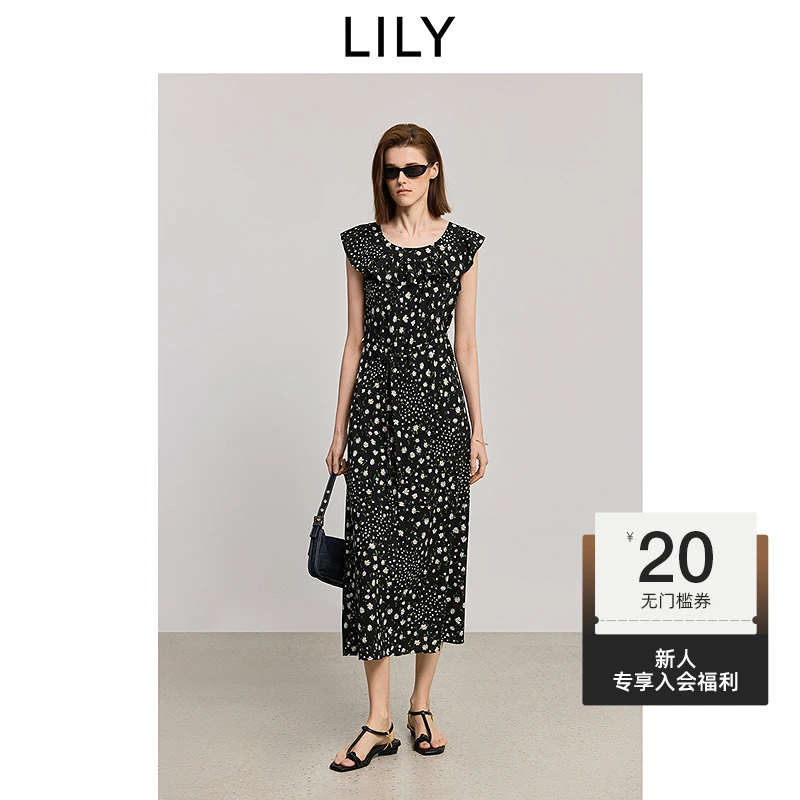 【波西米亚风】【一秒入夏】LILY2025夏新款荷叶边连衣裙125209C7999