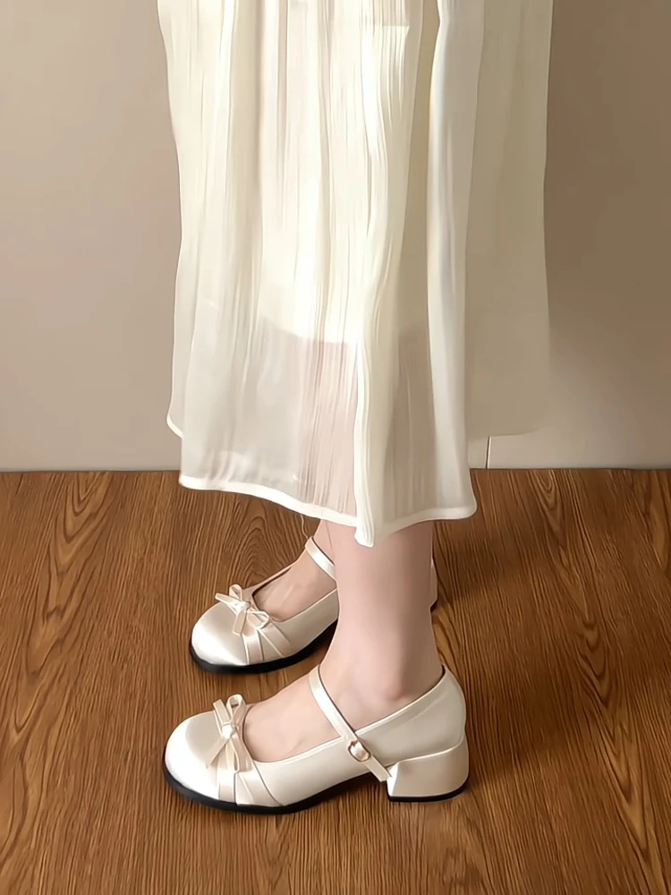 法式温柔玛丽珍小皮鞋女2025夏季新款学院风一字明星同款网红鞋子