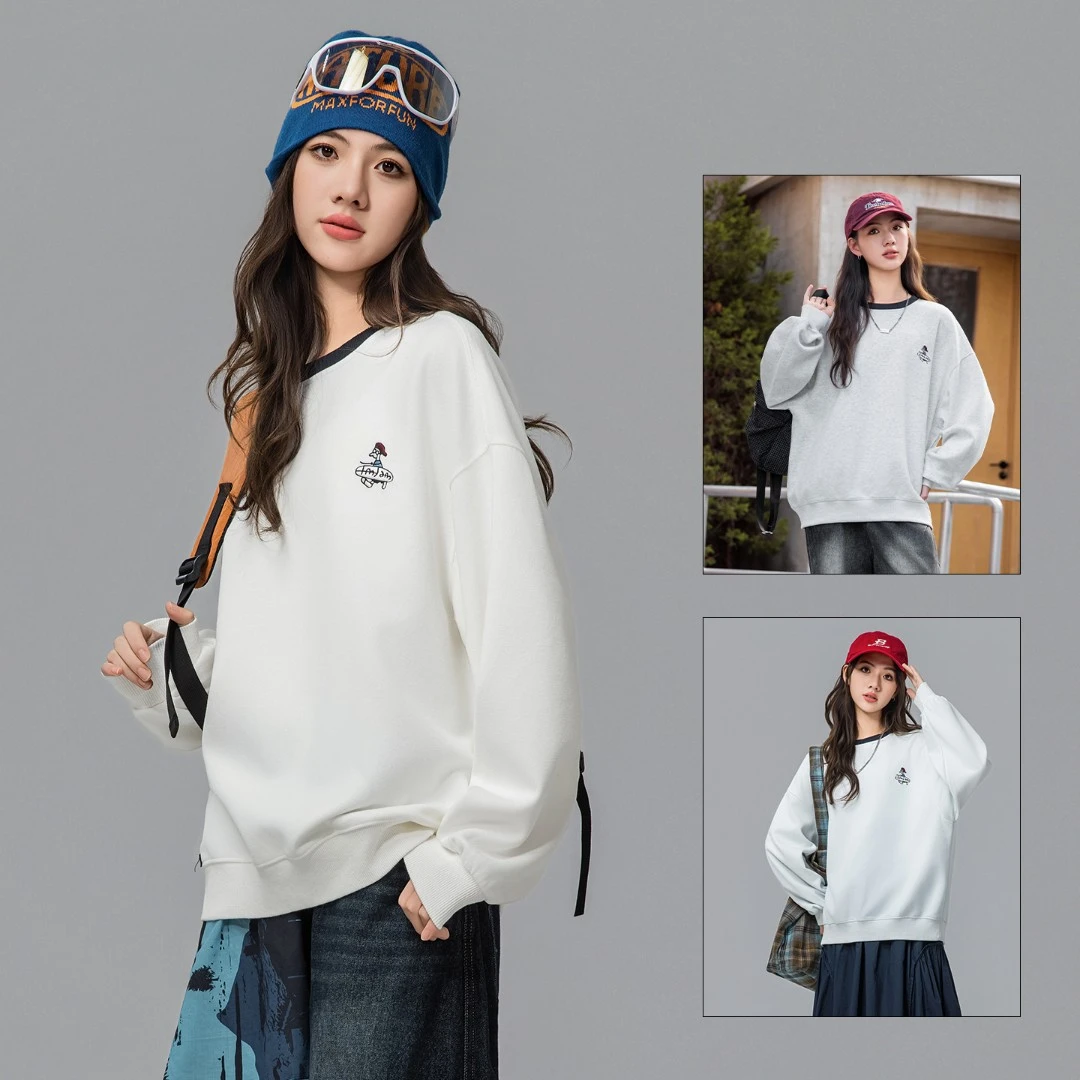 【圆领百搭卫衣】女大童长袖T恤秋季2025新款女孩初中学生上衣85551