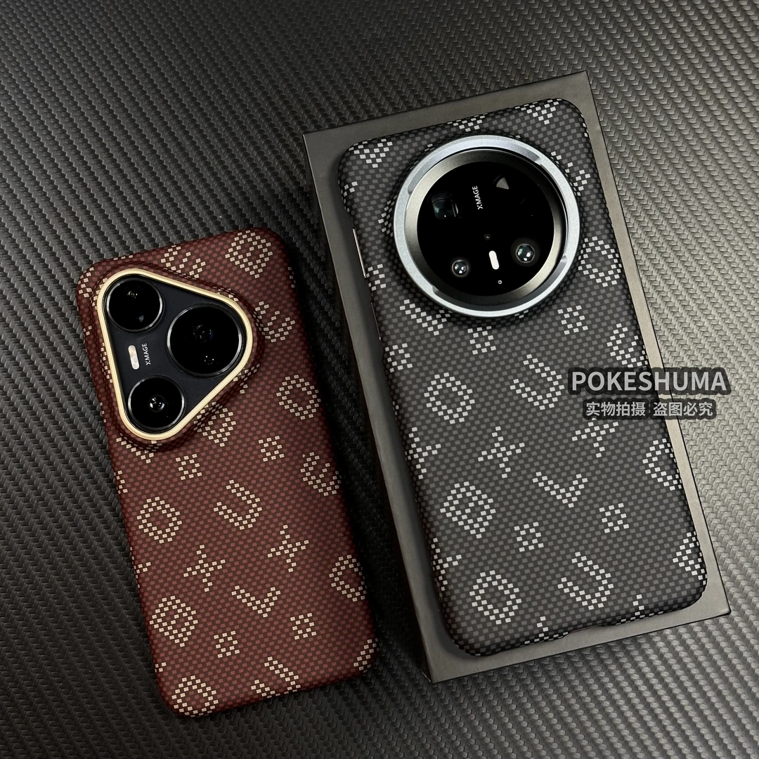 创意字母纤维纹理金属镜框磁吸适用华为mate70pro/60/p80手机壳