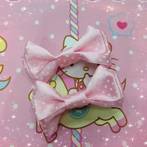 lolita波点蝴蝶结胸针发夹鸭嘴夹少女发卡可爱发饰日系百搭JK头饰