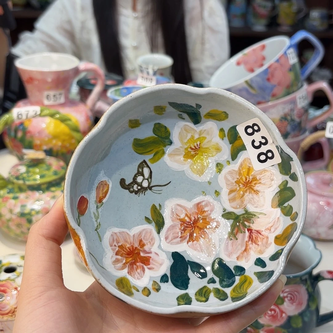 瓷片景德镇手绘高温釉下彩陶瓷茶具