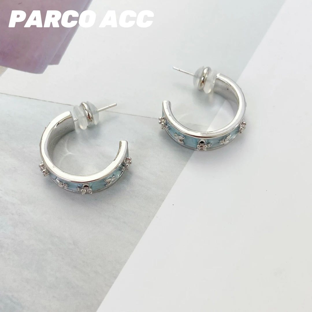 铜合金珐琅耳饰 B412  星球蝴蝶耳圈